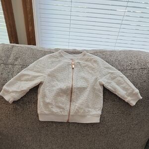 Cat & Jack White Eyelet Jacket with Copper Zipper